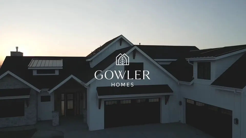Gowler Homes model home exterior at dusk